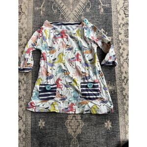 Mini Boden multicolor horse tunic girls size 3/4